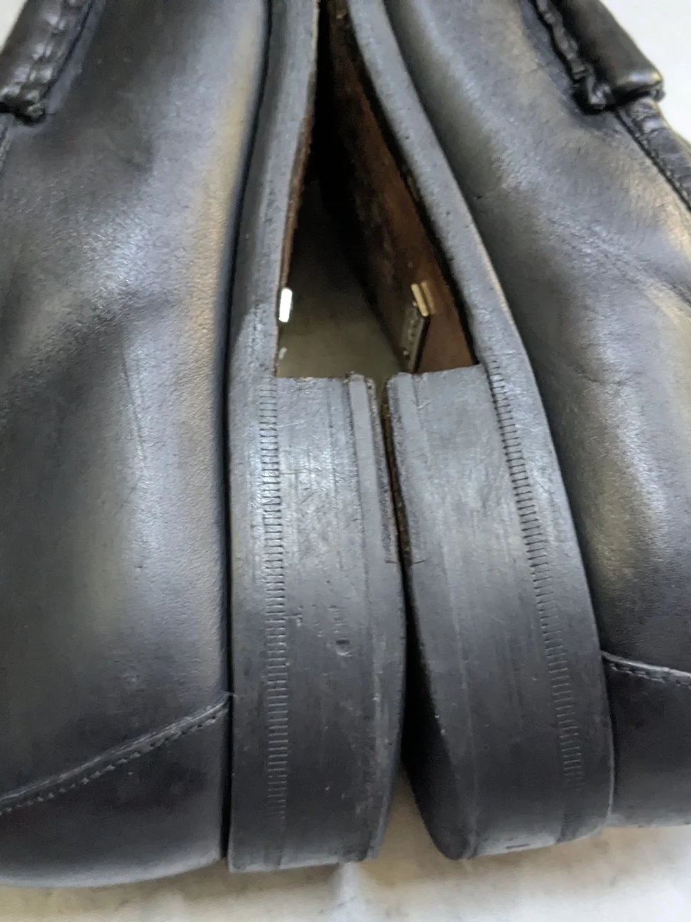 Gucci Men's Black Leather Horsebit Loafers Men 9.5